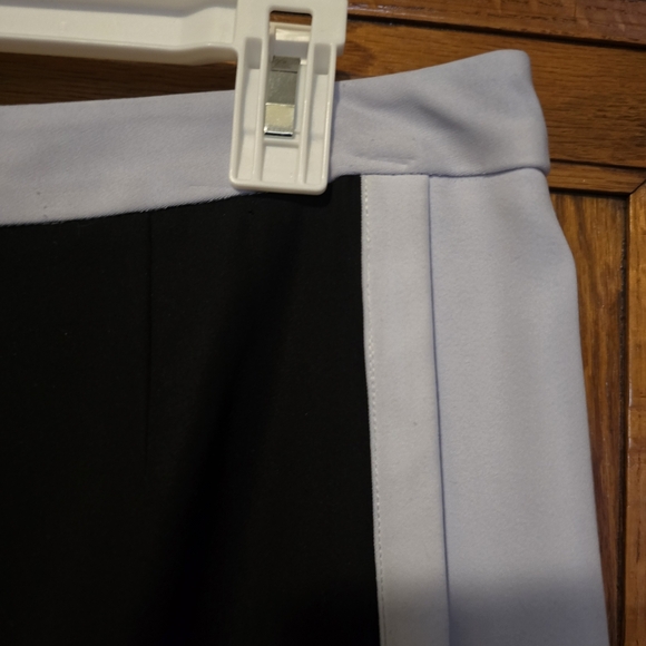 1. STATE Light Blue & Black Mini Skirt Silver Hardware Open Zipper Size Large - Picture 8 of 16